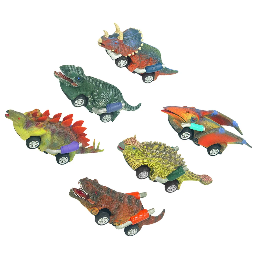

6pcs Cartoon Back Models Animal Inertia Cars Children Toys