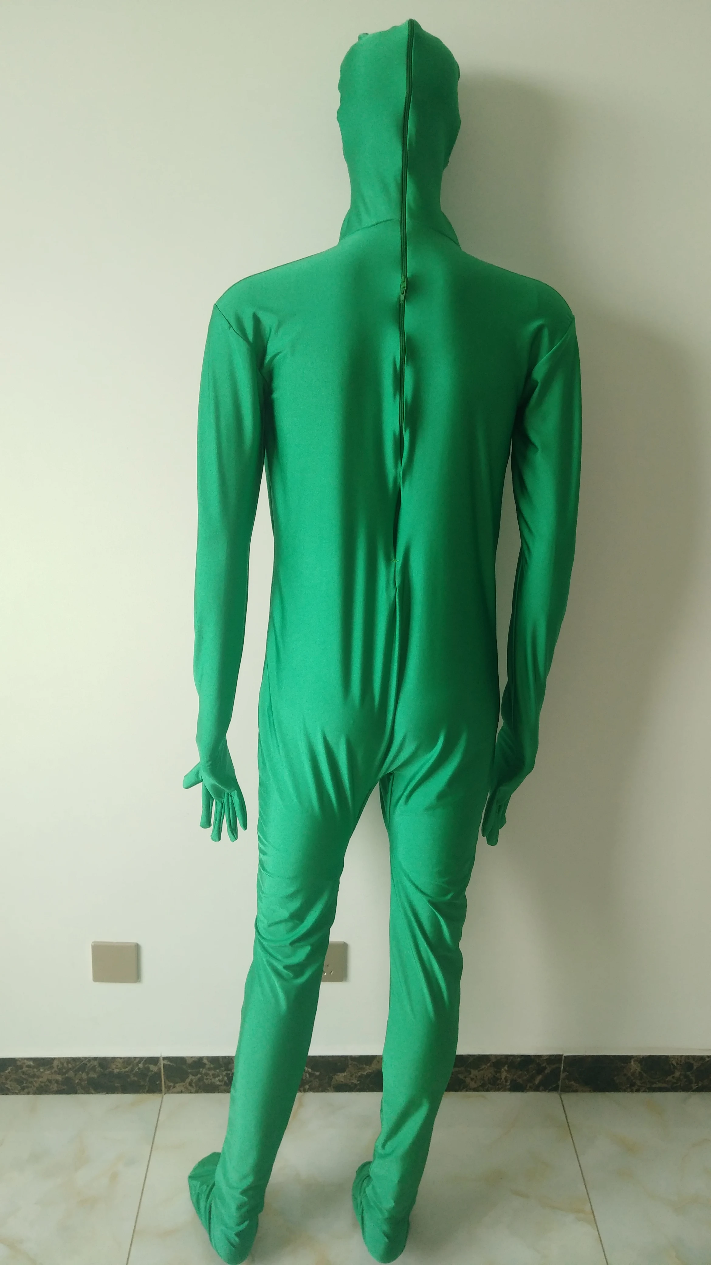 Детский Взрослый зеленый костюм инопланетянина полный из спандекса Zentai боди для