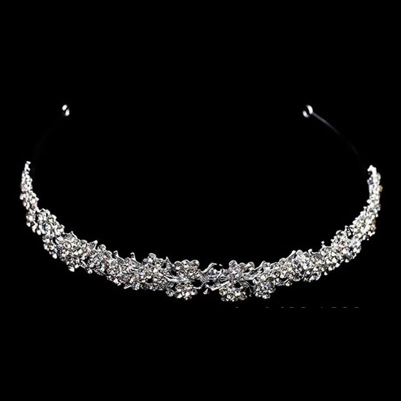 Головная повязка на голову JINSE блестящая тиара с кристаллами и стразами в виде
