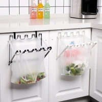 foldable iron garbage bag hanging rack kitchen rubbish bag holder cupboard storage kitchen cabinet trash racks