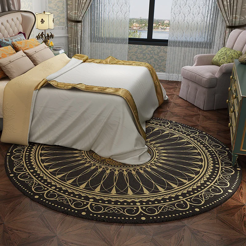

Nordic Ethnic Style Round Large Area Rug for Bedroom Bohemia Woven Cotton Rug Carpet Knitting Floor Mat 120cm 140cm 160cm