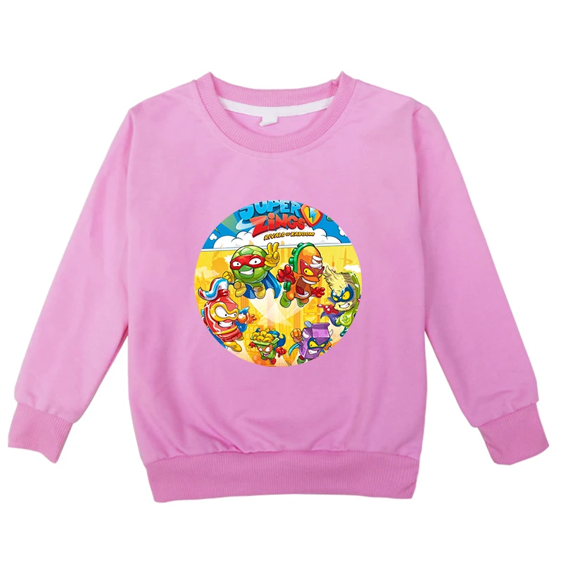 

9 Colors Super Zings Children Toddler Girls Boys Sweatshirt Hoodie Tops Cotton Cartoon Game Casual Kids Spring Outfitsjavascript