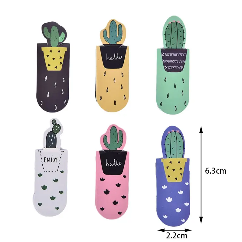 

3Pcs/Set Fresh Cactus Magnetic Bookmarks Books Marker of Page Student Stationery School Office Supplies