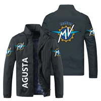 new men jacket mv agusta logo print zipper cardigan jackets fashion slim casual baseball uniform biker jacket coat tops m 5xl