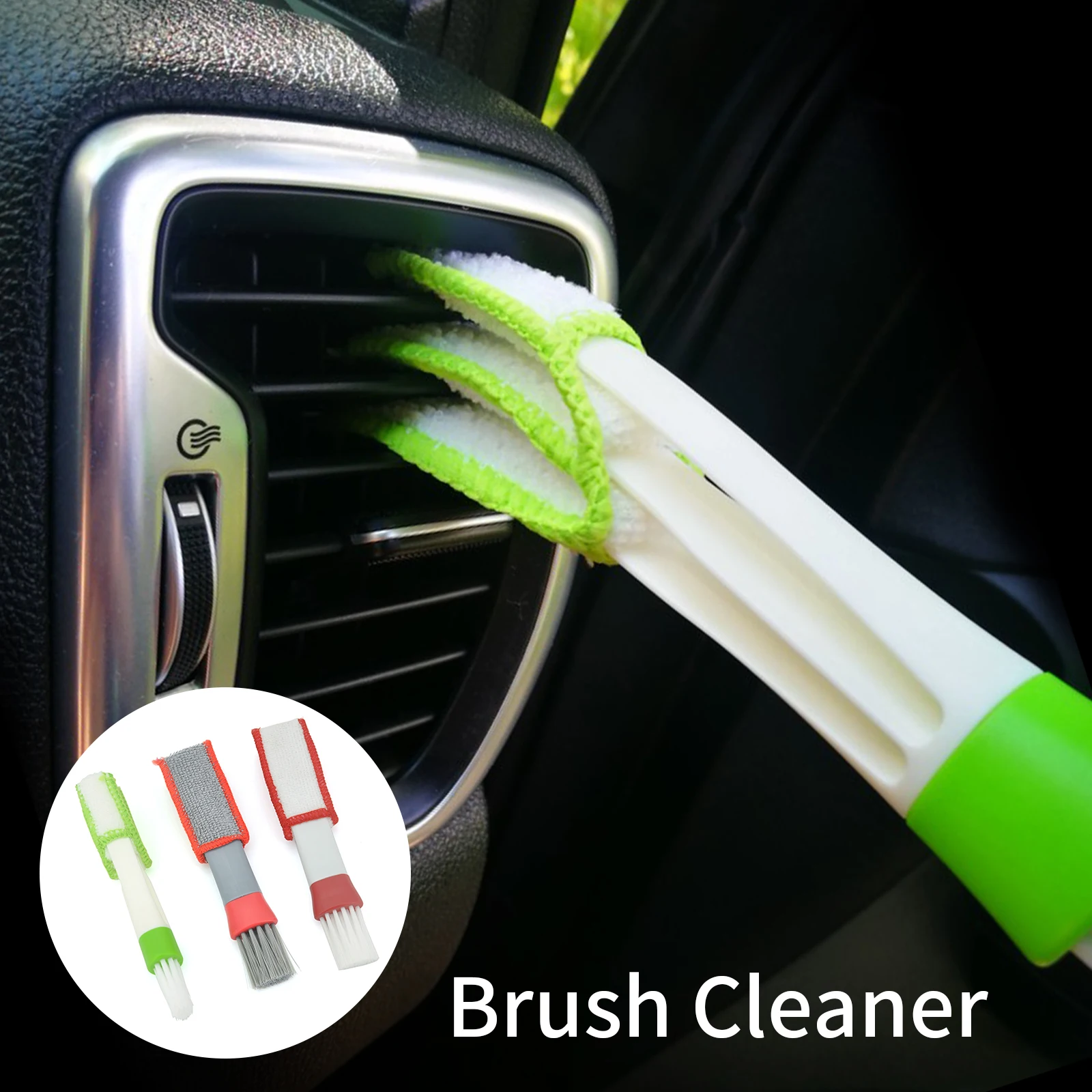 Щетка для чистки автомобильного кондиционера, мягкая щетка для удаления пыли на приборных панелях, чистящие средства для внутренней отделк...