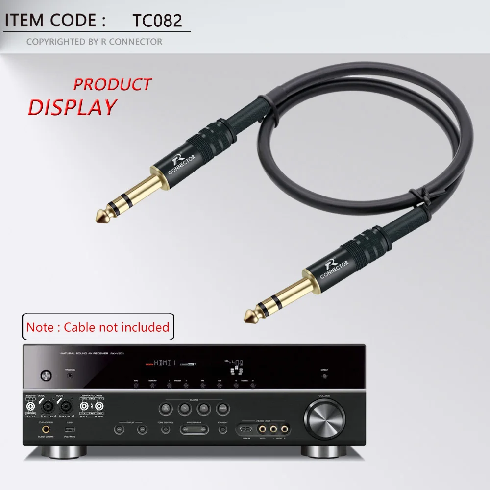 2 шт. стерео позолоченный 6 35 мм аудио и видео разъем 12*1 3 Черный электрофорез