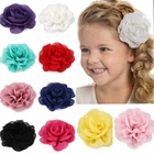 8,5 см шифоновые лепестки для новорожденных с изображением цветков мака Заколки для волос ролл розовые волосы ткани с цветочным принтом для детей Детские волосы для девочек Аксессуары