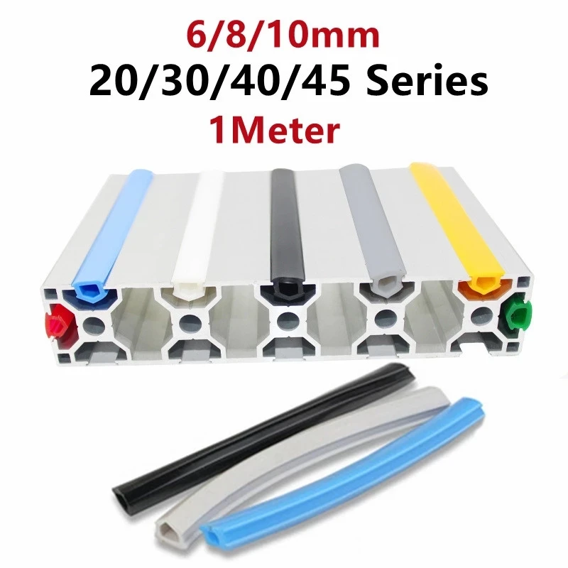 

1Meter 20/30/40/50 series 6mm/8mm /10mm Flat Seal For 2020 Aluminum Profile Soft Slot Cover/ Panel Holder C-Beam Machine