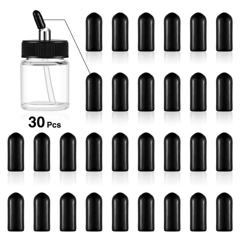 Caps Airbrush Jar Caps Pour Covers Siphon Adapter Liquor Spout Covers For Airbrush Bottle Jar Caps Black (30pc)