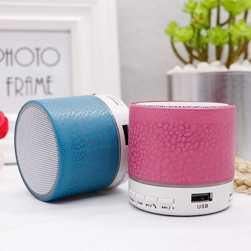 Мини Bluetooth динамик беспроводной колоннар громкий динамик светодиодный стерео сабвуфер TF карта USB Mp3 аудио музыкальный плеер