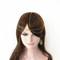 bohemian ethnic gold headpiece headband tassel beads handmade head chain forehead hair band crown pince cheveux india jewelry gi