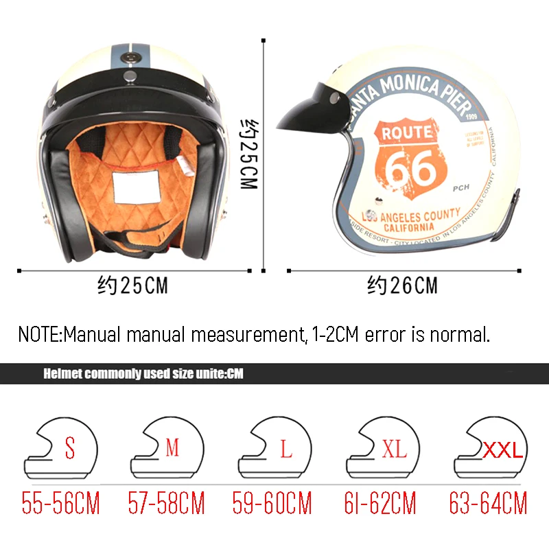 Винтажный мотоциклетный шлем TORC T50 с открытым лицом в стиле ретро мотоциклетные