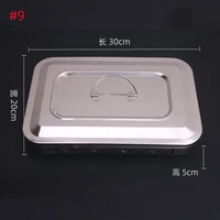 sterilization box with cover square plate stainless steel instrument tray tray thickened cotton tank alcohol cylinder tweezers t