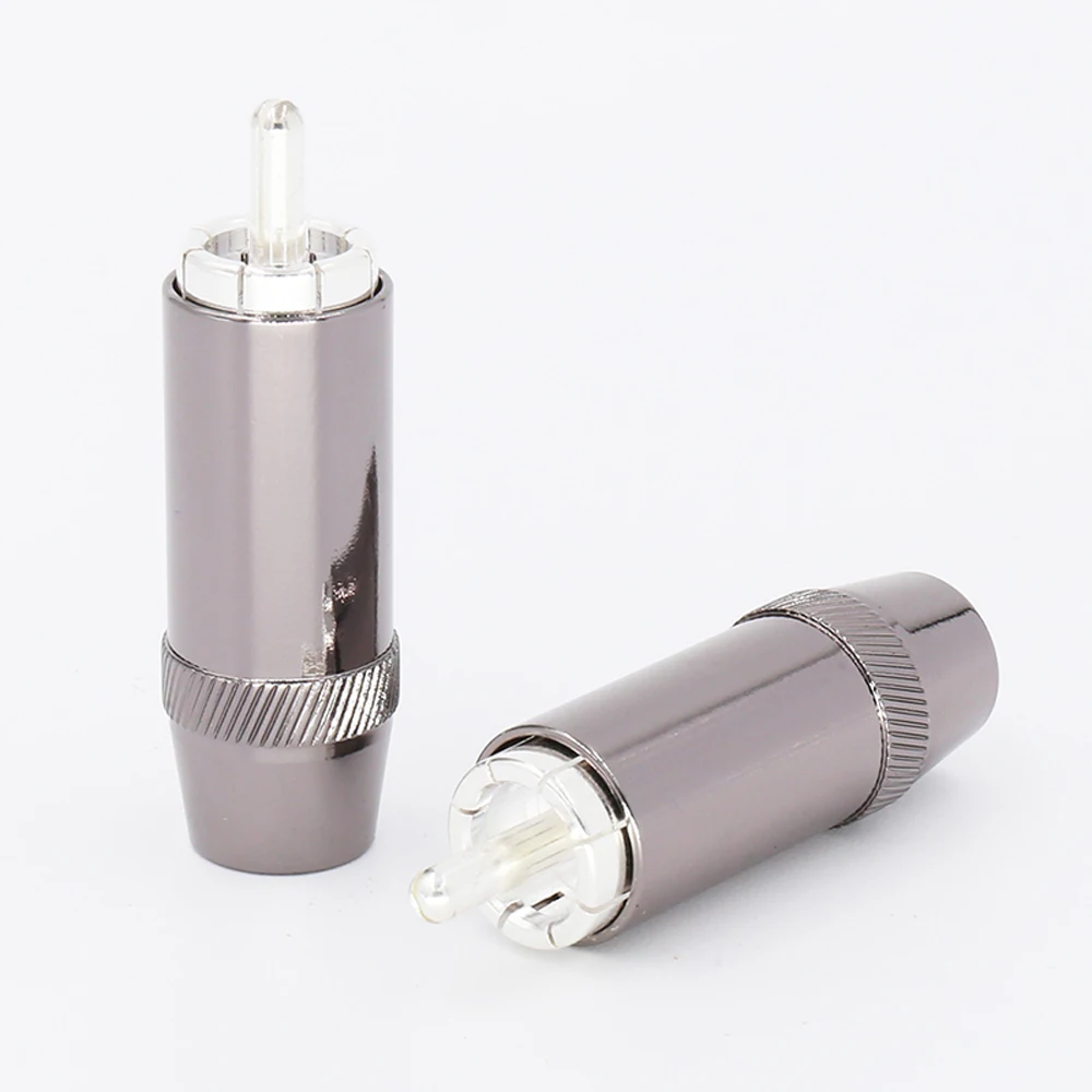 4 шт посеребренный аудио RCA разъем адаптер 8 мм кабель серебристый HIFI|Коннекторы и