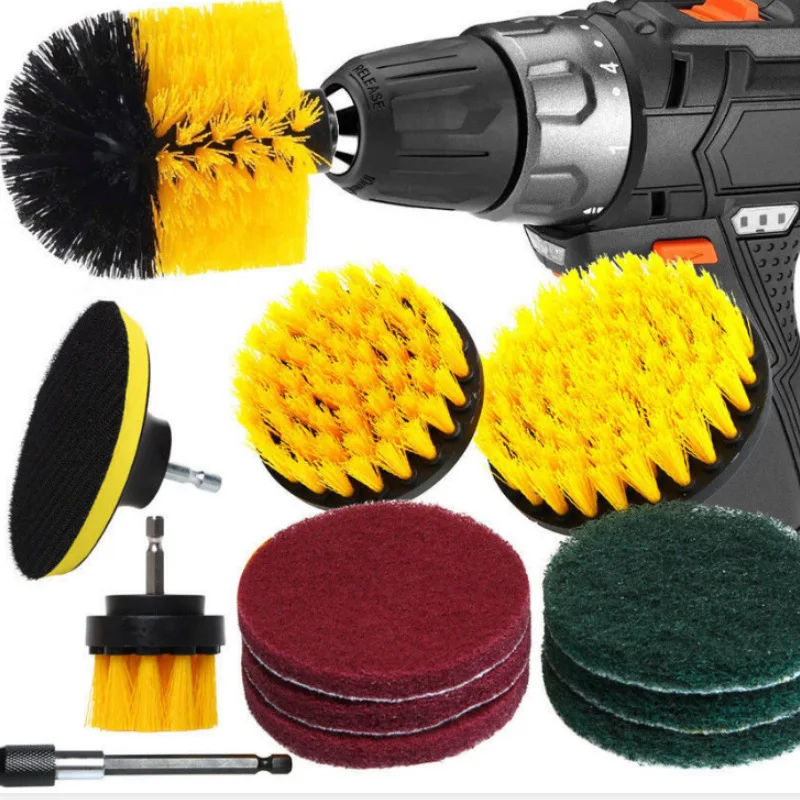 

12PCS Brush Attachment Set Power Scrubber Bathtub Brush Car Polisher Bathroom Cleaning Kit with Extender Kitchen Cleaning Tools