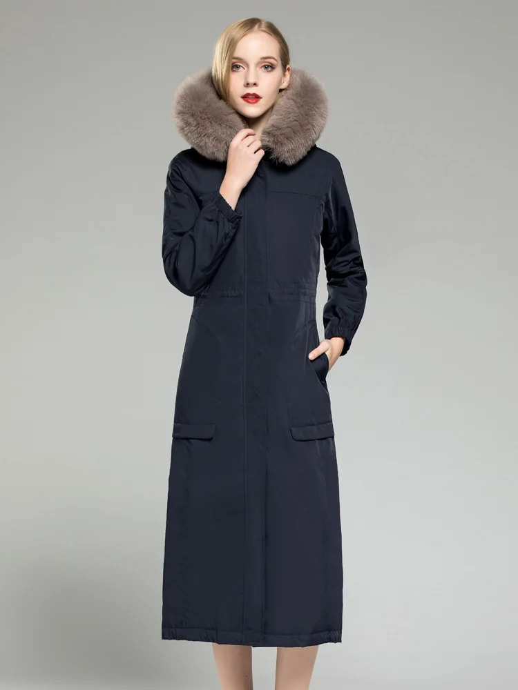 Модная Высококачественная Роскошная куртка из меха кролика Рекс Женская с