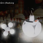 Светодиодный ные ночные фонари с подзарядкой, уличные складные Аварийные Фонари на солнечной батарее, кемпинговая палатка, Ночной светильник с вилкой E27, лампа для дома, двора, сада