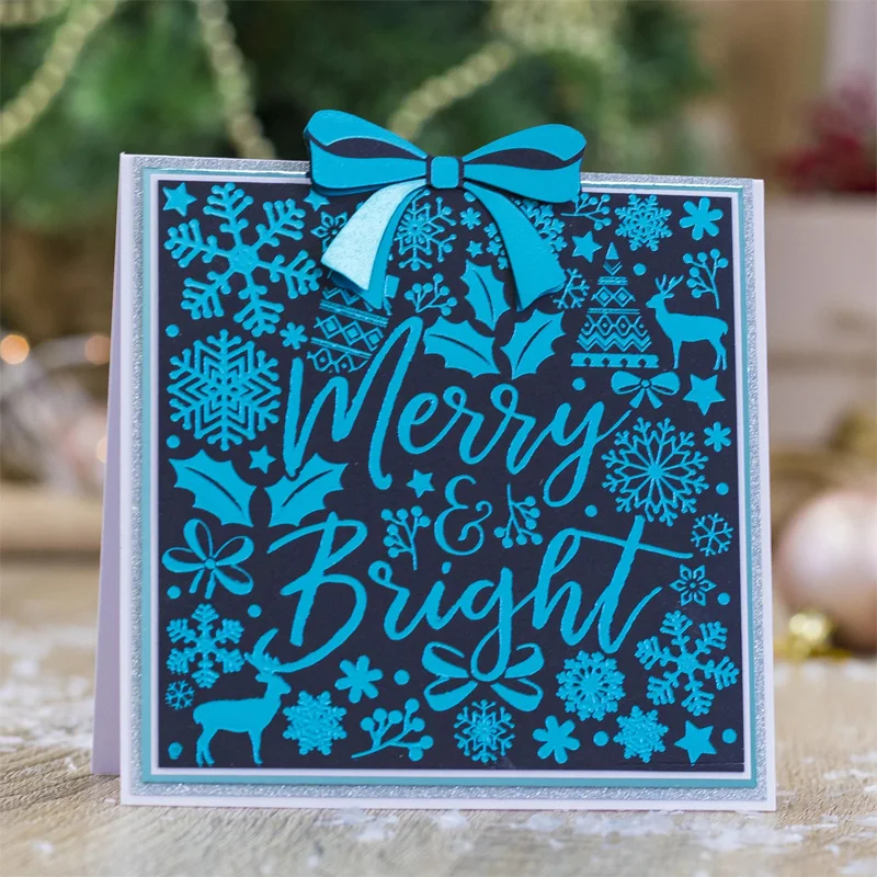 Счастливого Рождества бант-узел дерево украшение олень буквы слова Алфавит