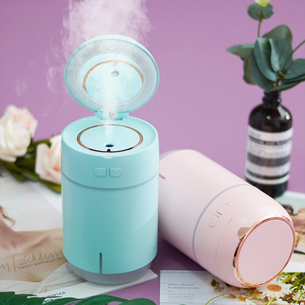 

400ml USB Car Mist Diffuser Air Humidifier Bass Sprayer With Makeup Mirror Adjustable Fill Lamp For Home Office Auto SUV Vehicle