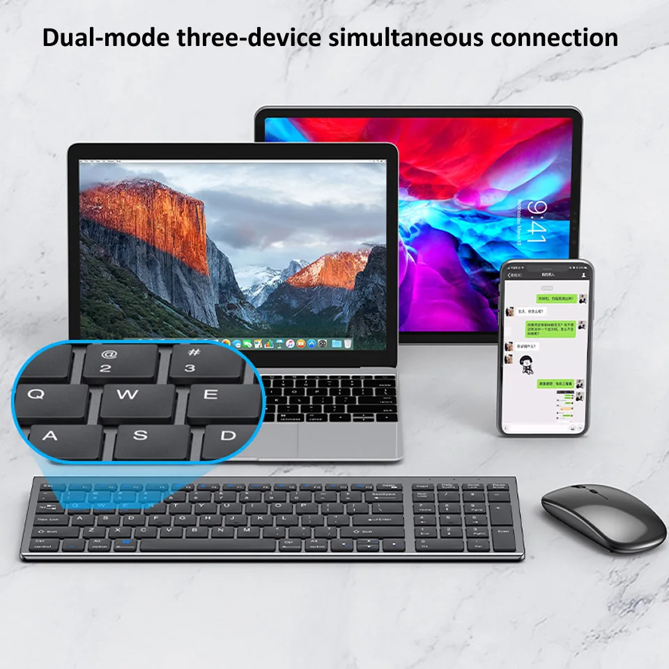 Bluetooth 5 0 2 4G Беспроводная клавиатура и мышь комбинированный мини мультимедийный