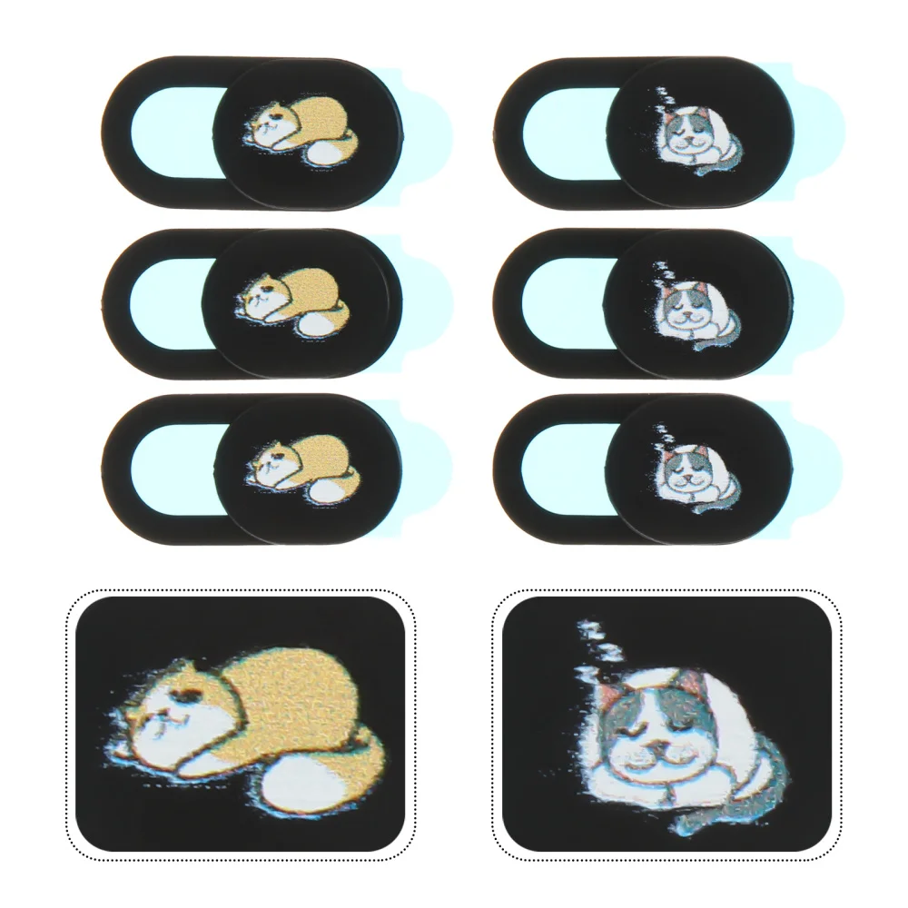 

6pcs Camera Cover Slide Animals Pattern Privacy Protection Webcam Cover Slide