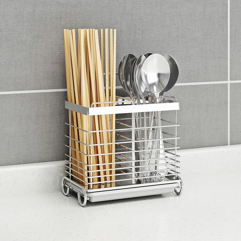 Настенный кухонный контейнер из нержавеющей стали 304 с двойной сеткой для