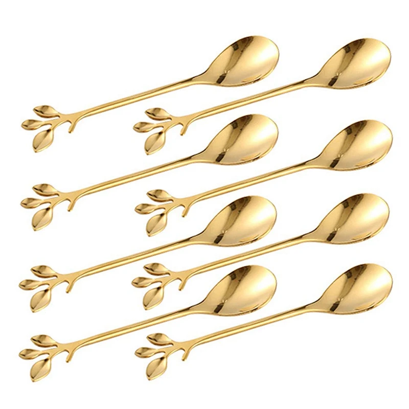 

Ice-Cream Tea Stirring Spoons Retro Dessert Demitasse Espresso Spoons Cutlery Kitchen Tableware 1 Set of 8 Pieces