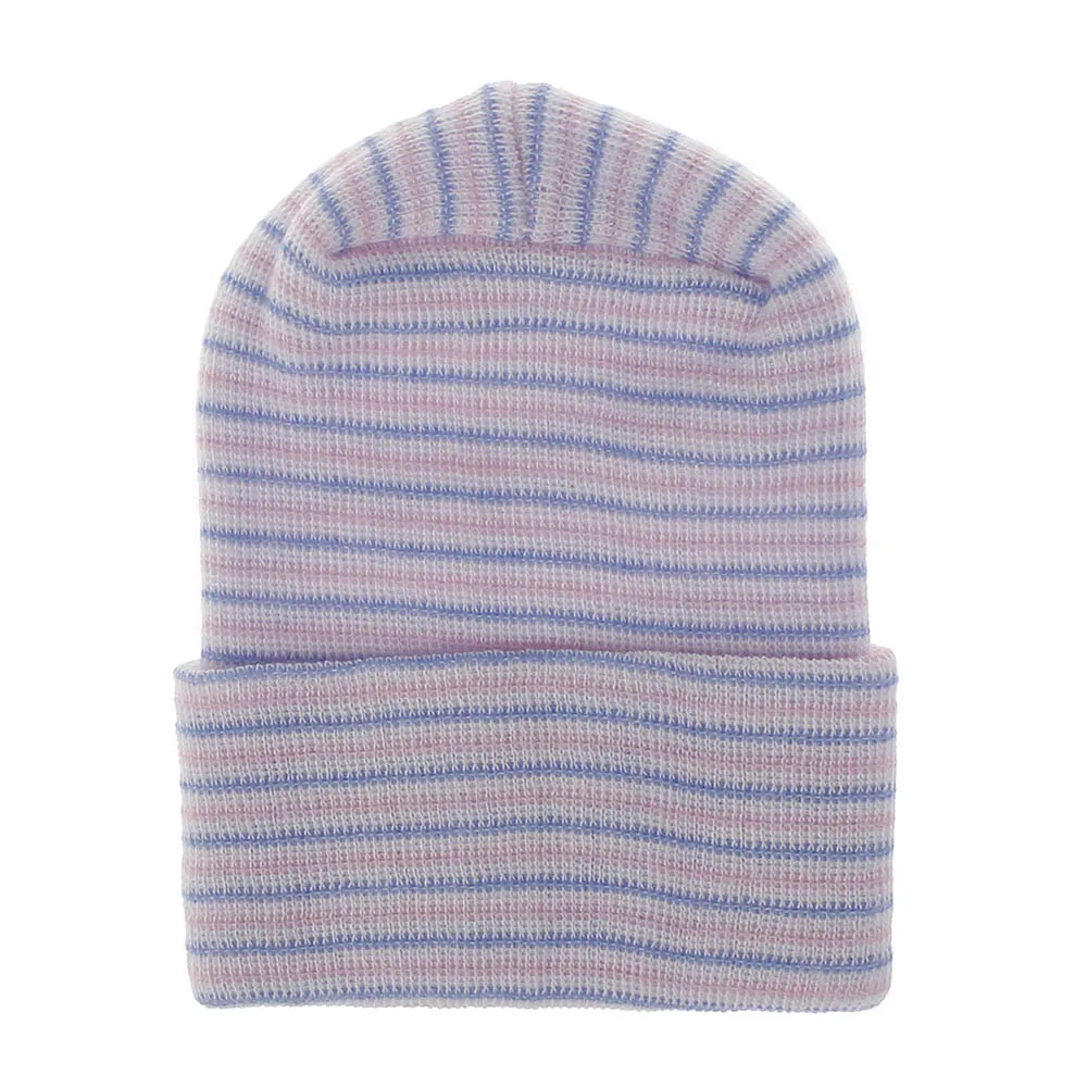 Newborn hospital hat Warm Soft Cotton beanie Thicken Hat for newborn baby girls boys Infant Striped cap Casual Beanie 0-3M H233S | Детская