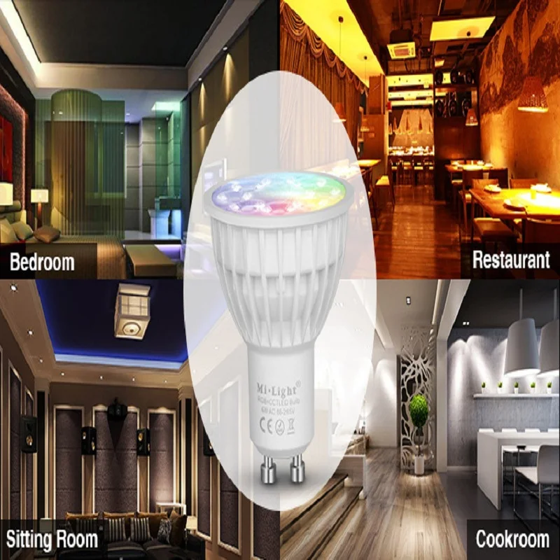 

GU10 Smart Wifi LED Bulb 4W RGB+CCT LED Spotlight Dimmable LED lamp 2.4G RF Wireless Remote Control Smart Spotlight