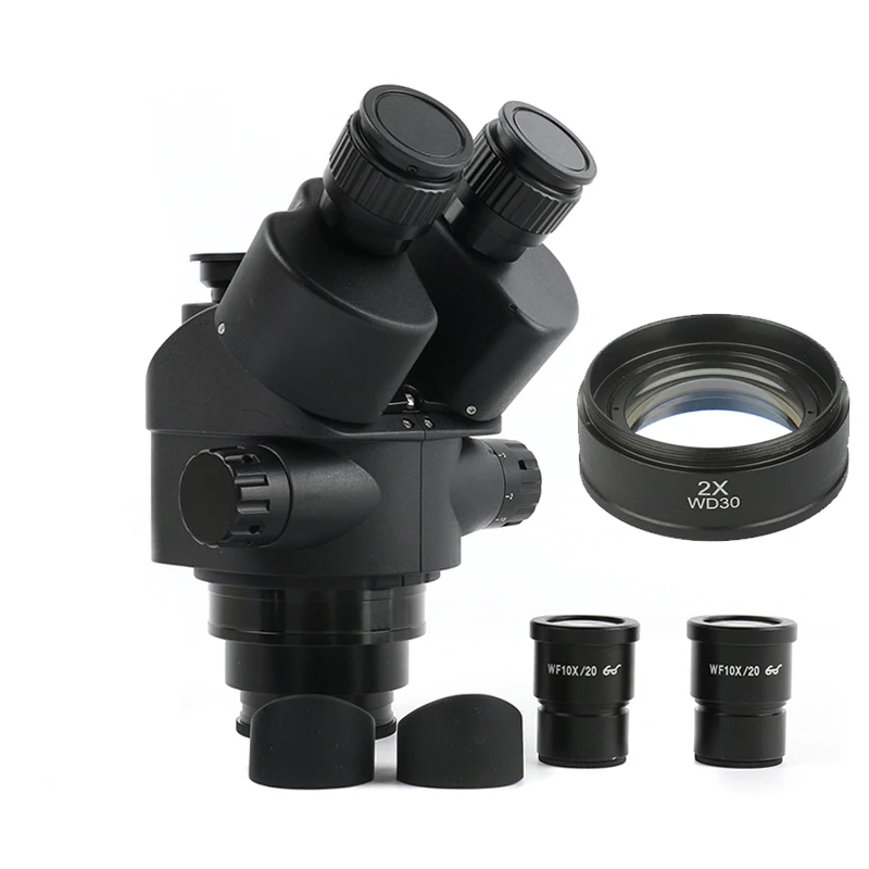 7x-90x Height 40mm Черный 3.5X-90X 7X-45X Simul-Focal тринокулярный микроскоп 0.5x 2.0x Вспомогательный объектив+ зум стерео микроскоп головка - Цвет: 7x-90x Height 40mm