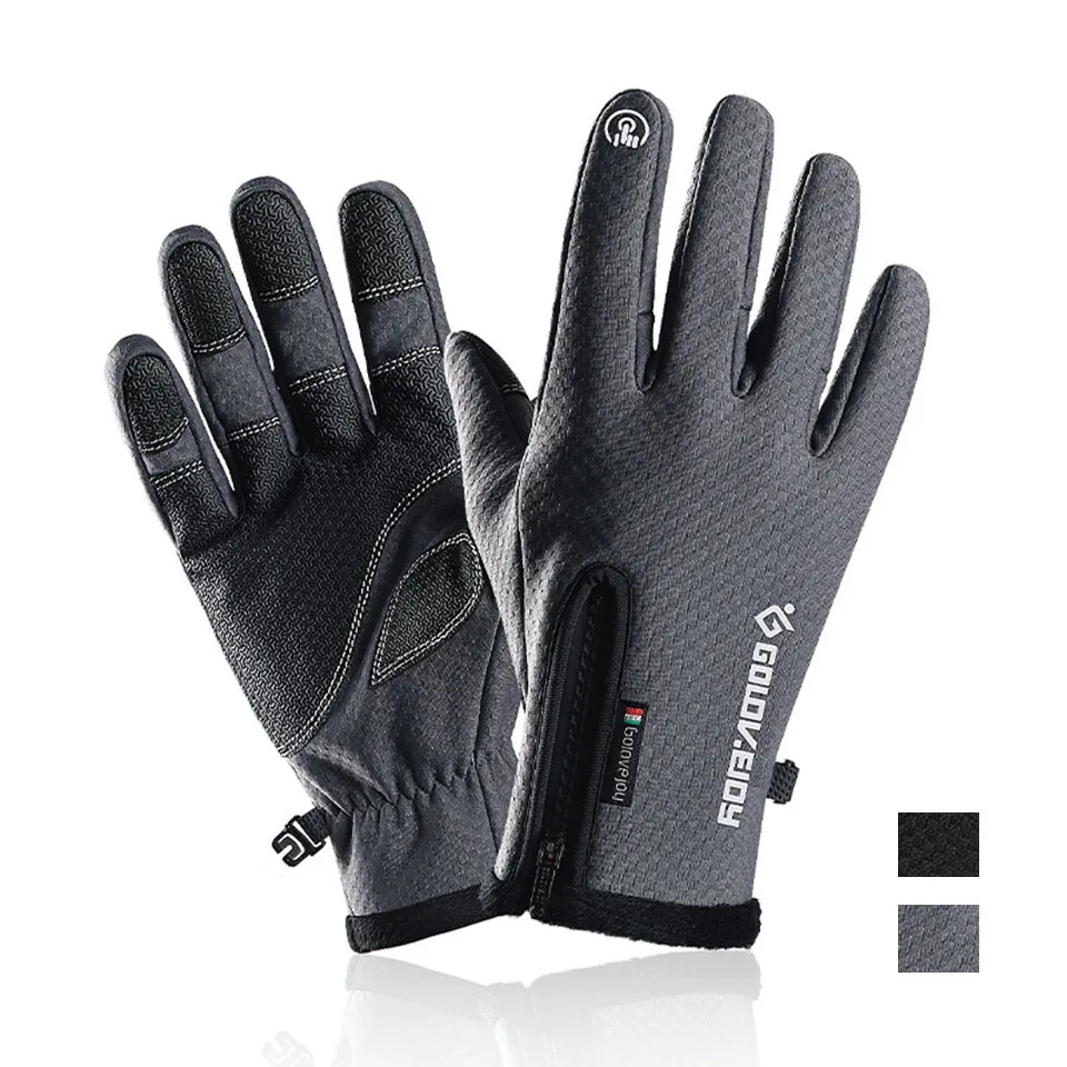 

Зимние теплые велосипедные перчатки с закрытыми пальцами водонепроницаемые бархатные перчатки для верховой езды ветрозащитные мотоцикле...