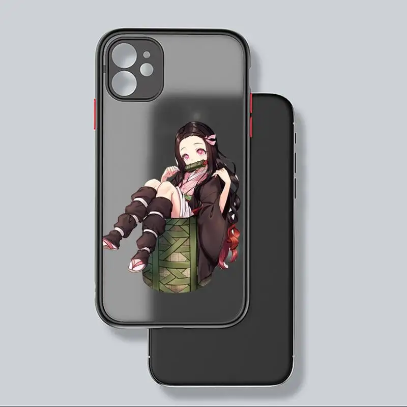 

Kamado Nezuko Kimetsu no Yaiba Demon Slayer Phone Case matte transparent For iphone 7 8 11 12 plus mini x xs xr pro max cover