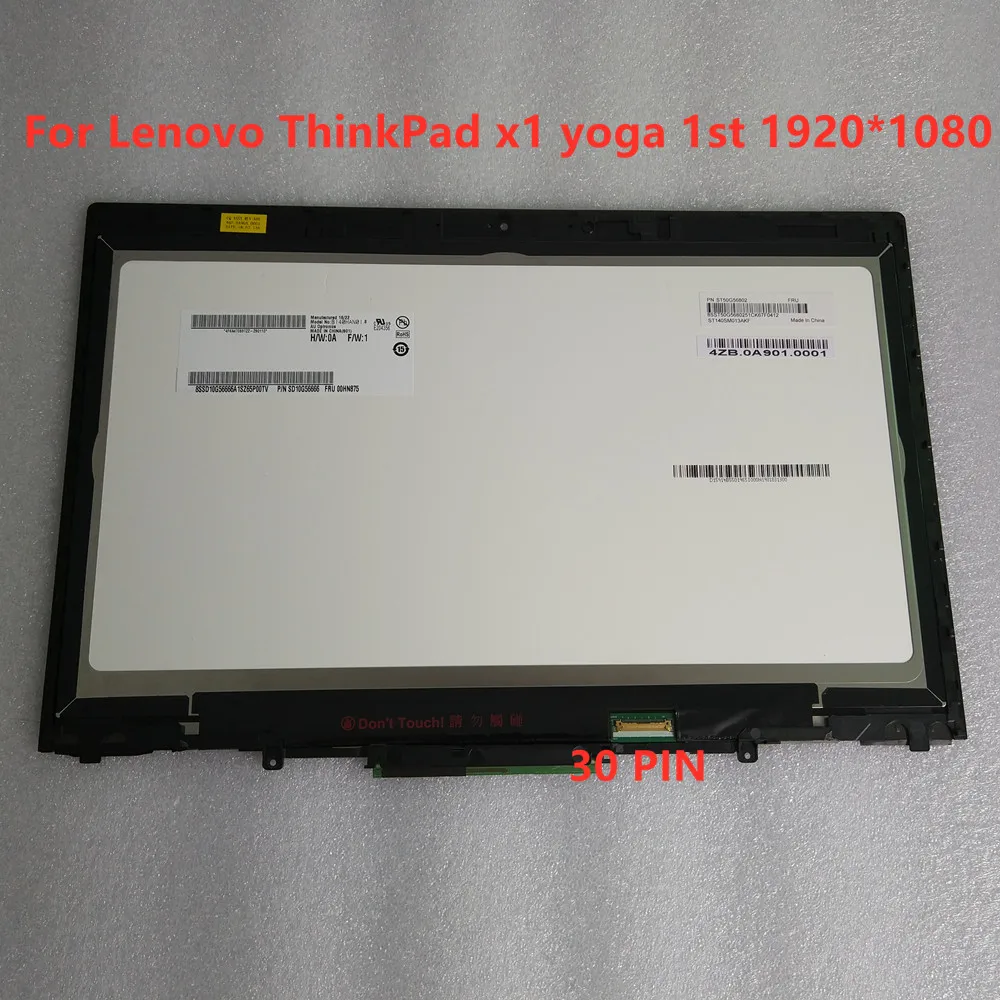 

X1 Yoga 01AY904 00UR189 00JT857 14" FHD LCD LED Touch Screen Display B140HAN01.8 Bezel Assembly New