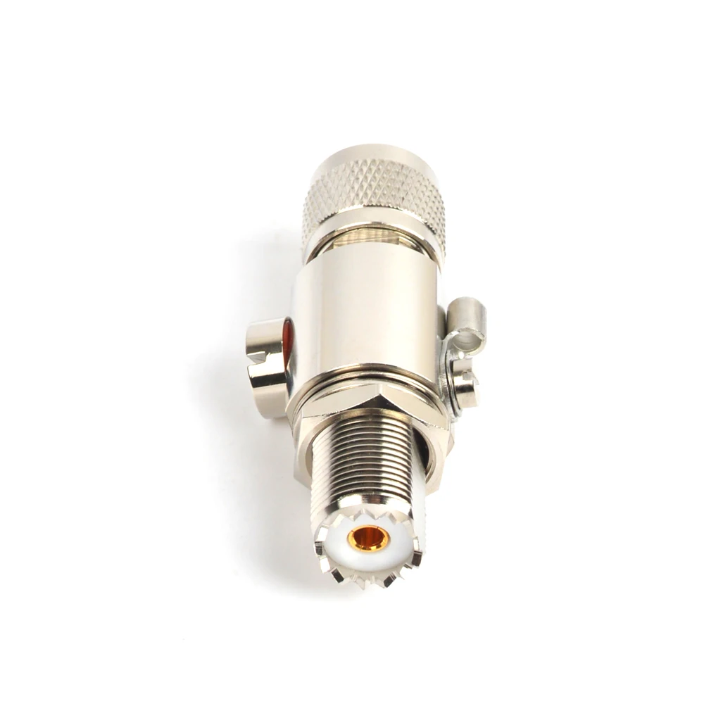 

Lightning Arrestor UHF PL259 Male to UHF SO239 Female Coaxial Surge Protector for CB Ham Base Radio Antenna Walkie Talkie