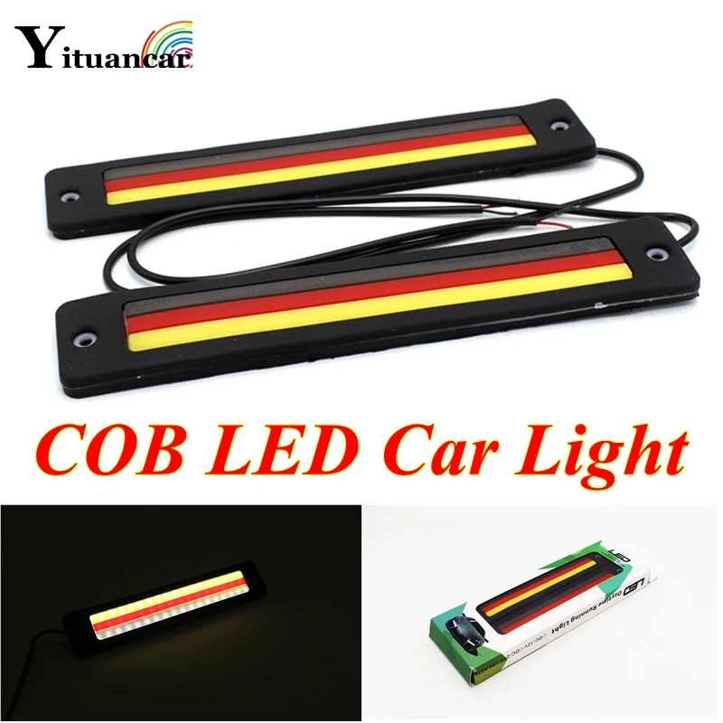 Yituancar 2 шт. 18 8 см COB светодиодный Габаритные огни Бар Белый DC12V Водонепроницаемый
