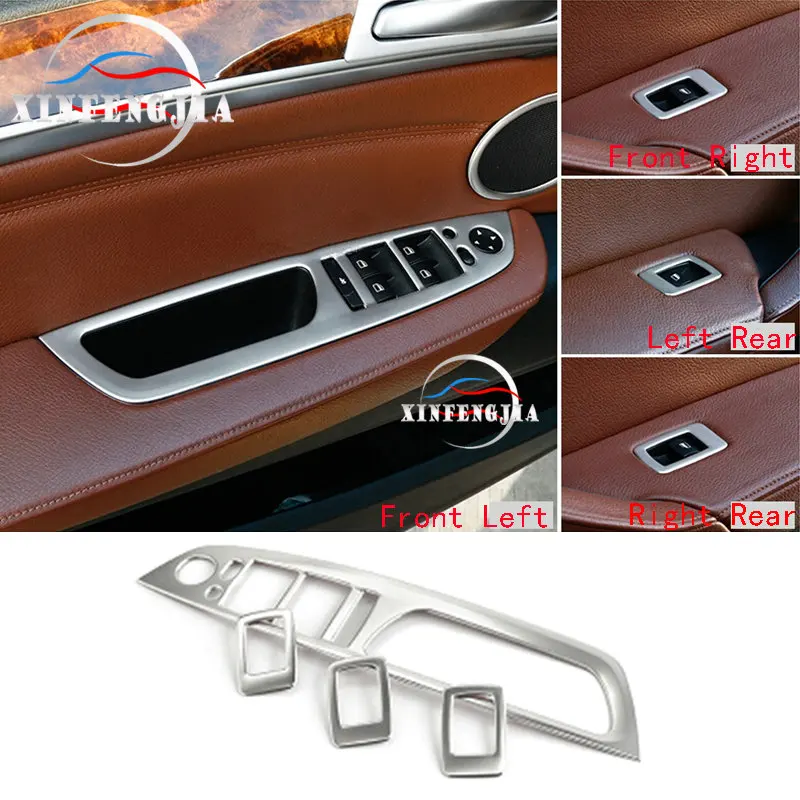 

Для BMW X6 E71 08-14 X5 E70 07-13 4x стальная внутренняя оконная кнопка переключателя панель обшивка