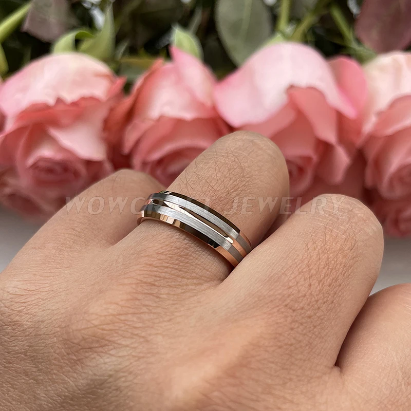 Обручальное кольцо для мужчин и женщин обручальное из карбида вольфрама с