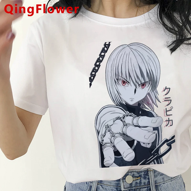 Hunter x Killua Hisoka Kurapika одежда футболка женская 2021 белая с принтом tumblr для пар | Женская