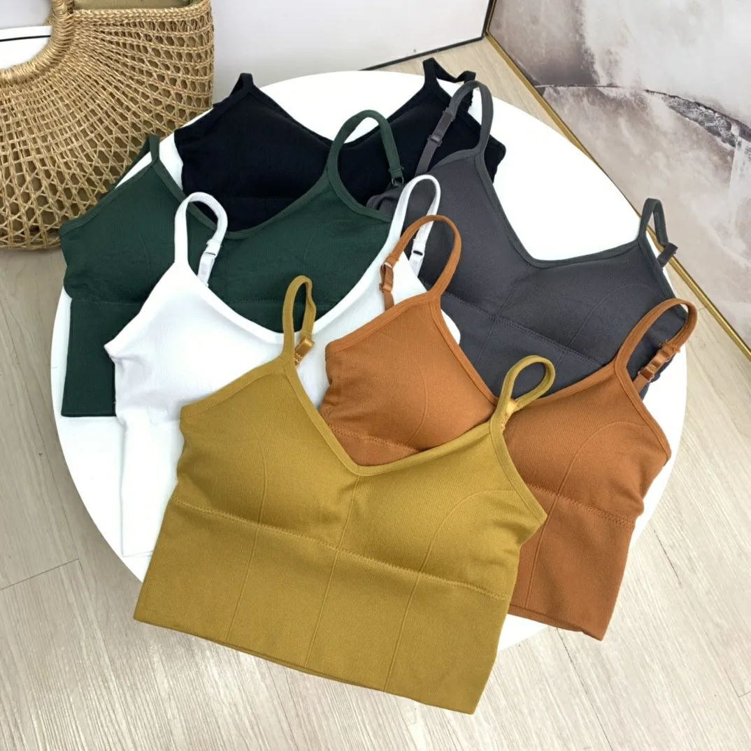 Высококачественная u-образная красивая летняя майка на бретельках топ в