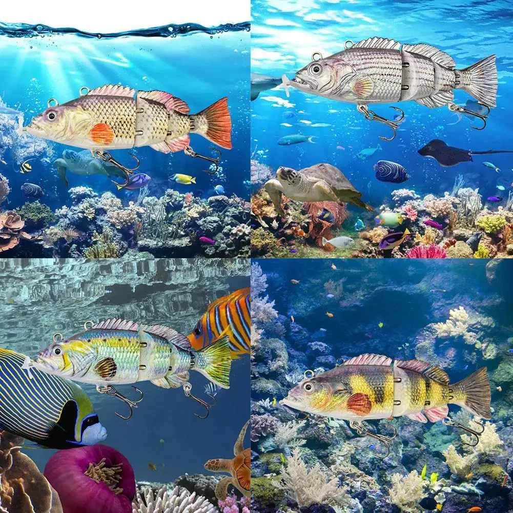 

Robotic Fishing Lures Electric Fake Baits Segment Easy Shiner Animated Wobblers For Swimbait USB Rechargeable