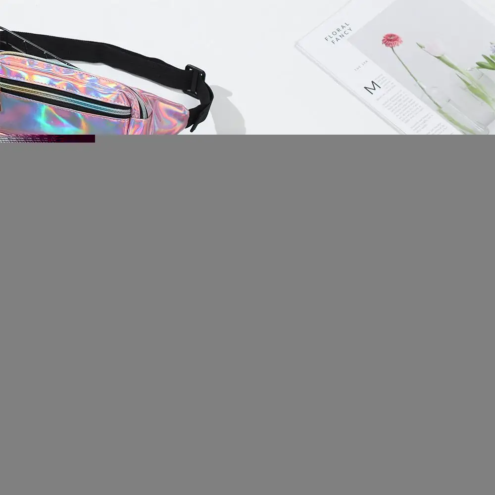 

1Pc Neon PU Gym Bags Laser Holographic Belt Leather Waist Bags Slim Shiny Fanny Pack Moblie Phone Card Pocket For Women Girl