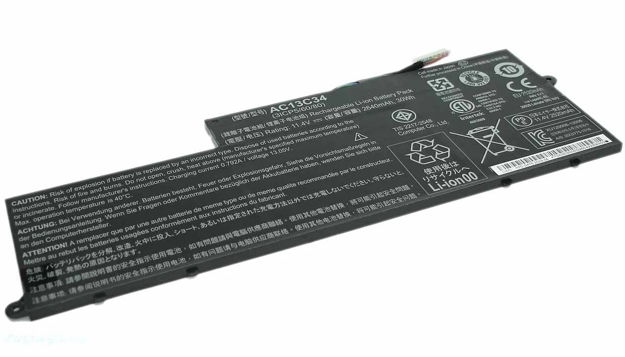 Аккумулятор AC13C34 для Acer Aspire  E3-111, E3-112, V3-111P, V3-112P Series, 11.4V (2640mAh)