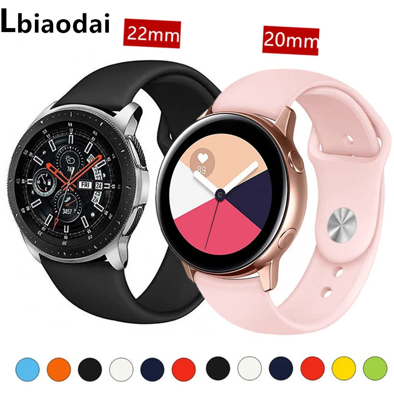 Силиконовый ремешок для Samsung Galaxy watch 46 мм/42 мм/Active band Gear S3/S2/Sport 20 мм/22 мм браслет Huawei
