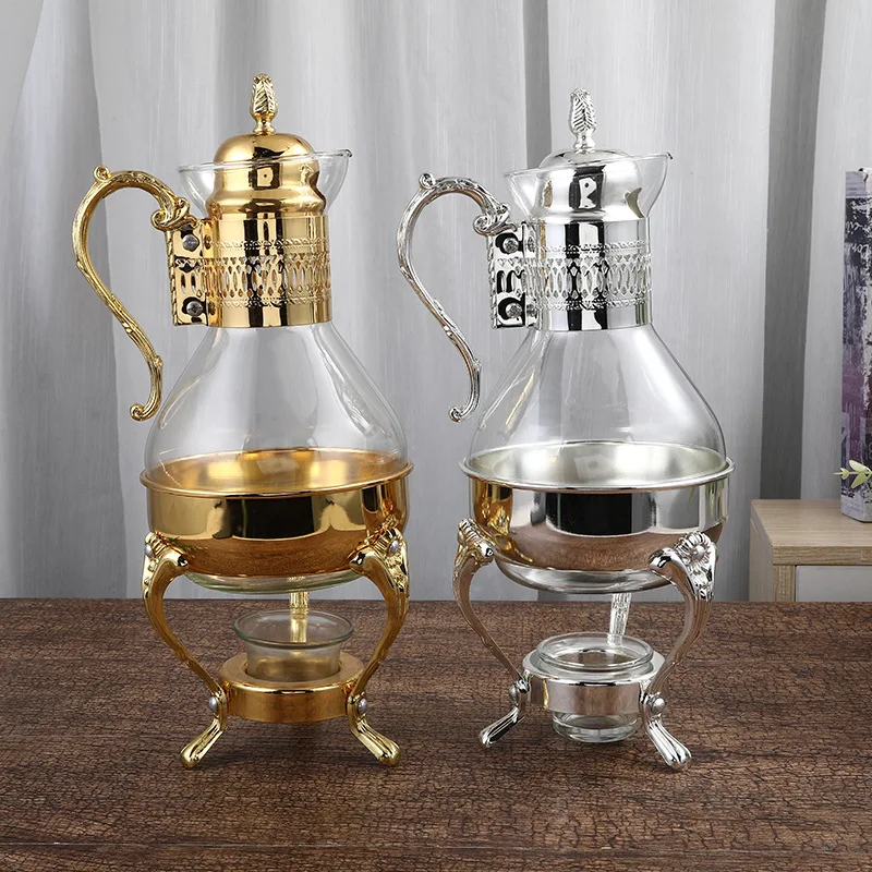 European-style new heatable glass coffee pot home fruit teapot flagon luxury new coffee shop dish Coffee accessories