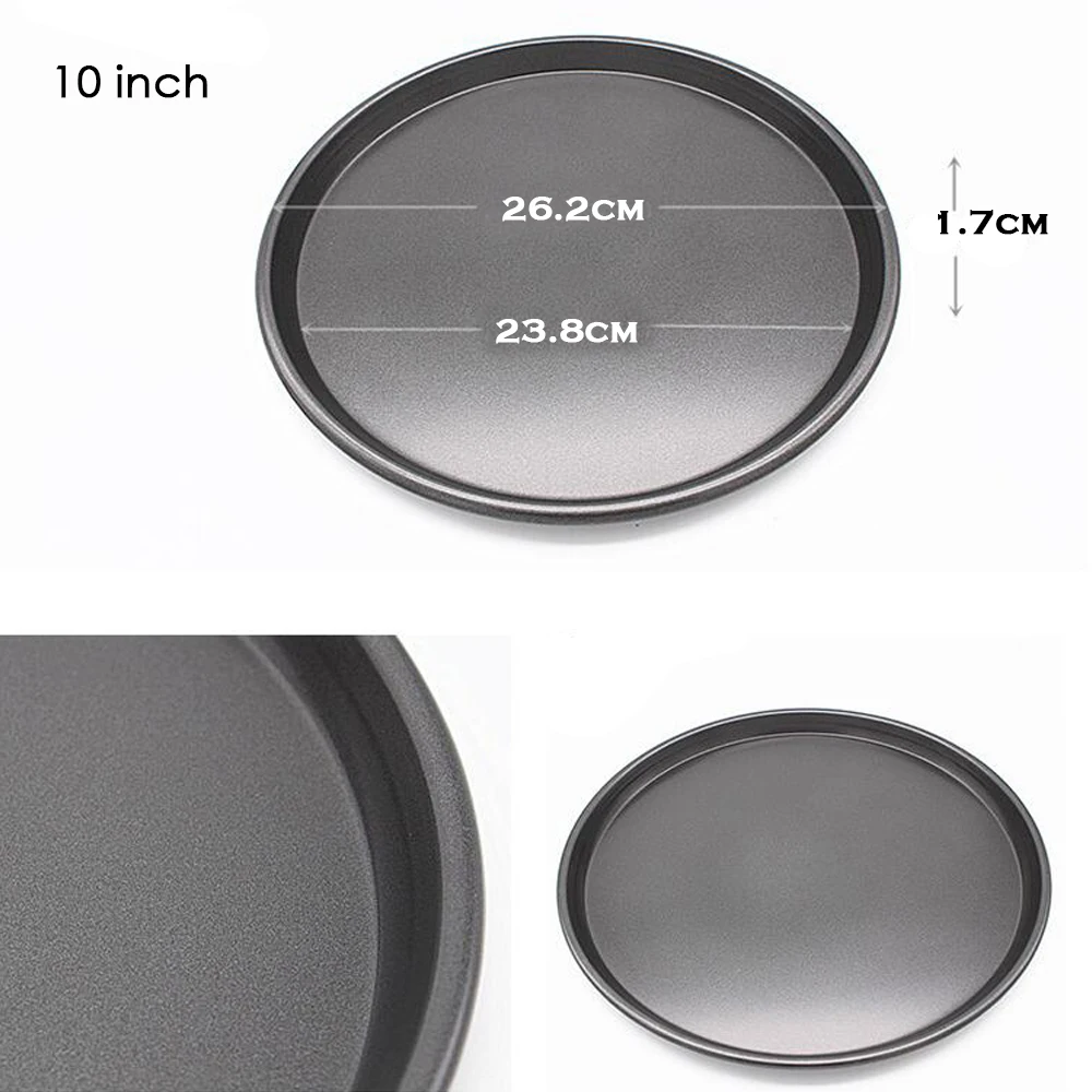 Толстое 9 10 11 дюймов блюдо для пиццы круглое мелкое форма выпечки из углеродистой