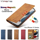 Кожаный флип-кошелек чехол для iPhone 13 12 Mini 11 Pro XS Max XR X SE 2020 8 7 6 6s Plus 5 5S чехол с магнитной картой для телефона