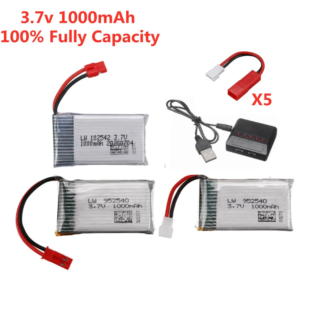 3,7 V 1000mAh литий-полимерный Батарея для Syma X5 X5C X5SC X5SW TK M68 CX-30 V931 X400 X500 X800 HD1315 HJ818 HJ819 X25 Радиоуправляемый Дрон vs 800 мАч