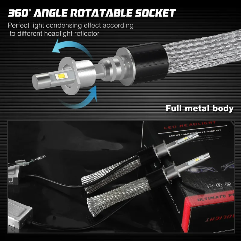 Объектив проектора головной светильник светодиодный H1 H4 H7 H11 9005 HB3 9006 HB4 6000 К