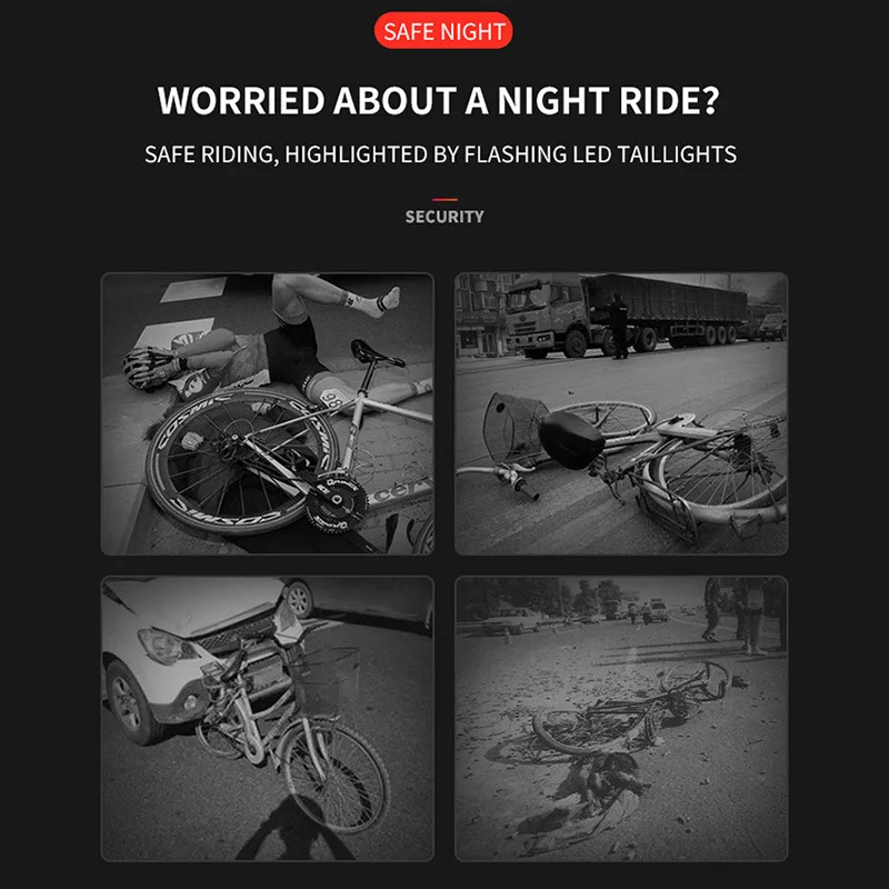 Флэш-светильник для велосипеда задний Фонари IP64 Водонепроницаемый с