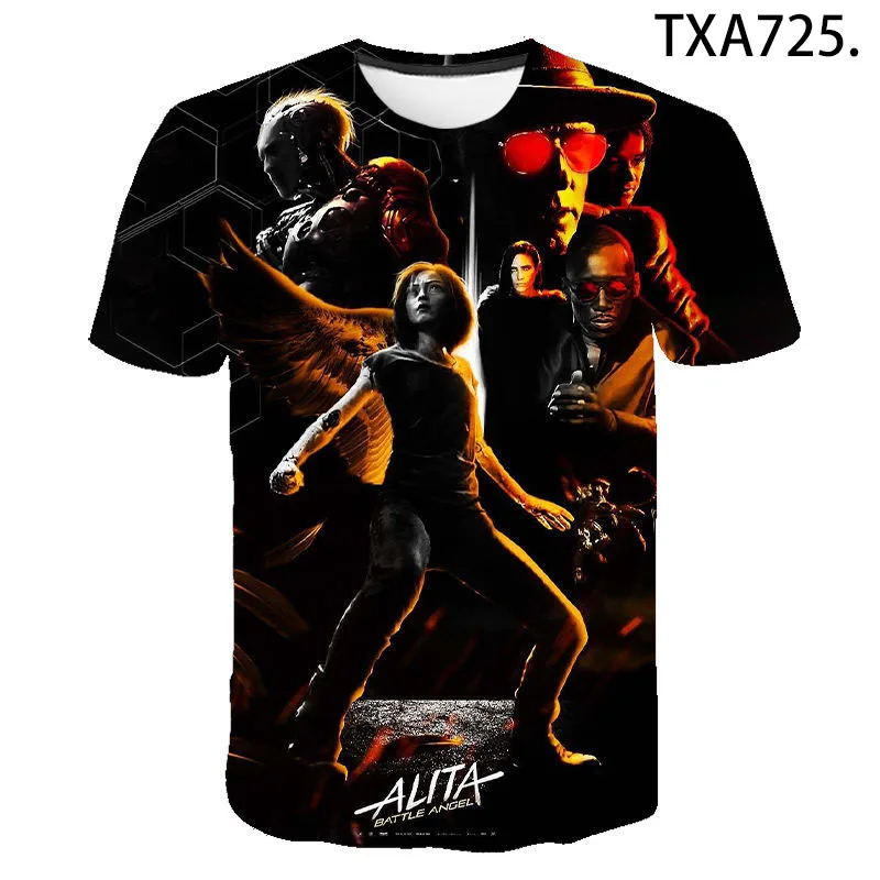 Футболка Летняя с 3D-принтом Алита Ангел Битвы | Мужская одежда